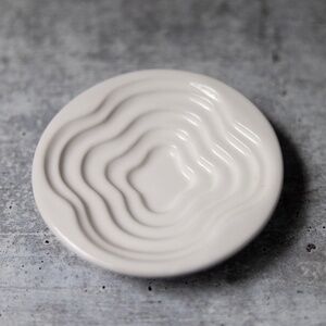 Mary Judge Terraced Olive Oil Dipping Dish Michelangelo White Ceramic ITALY
